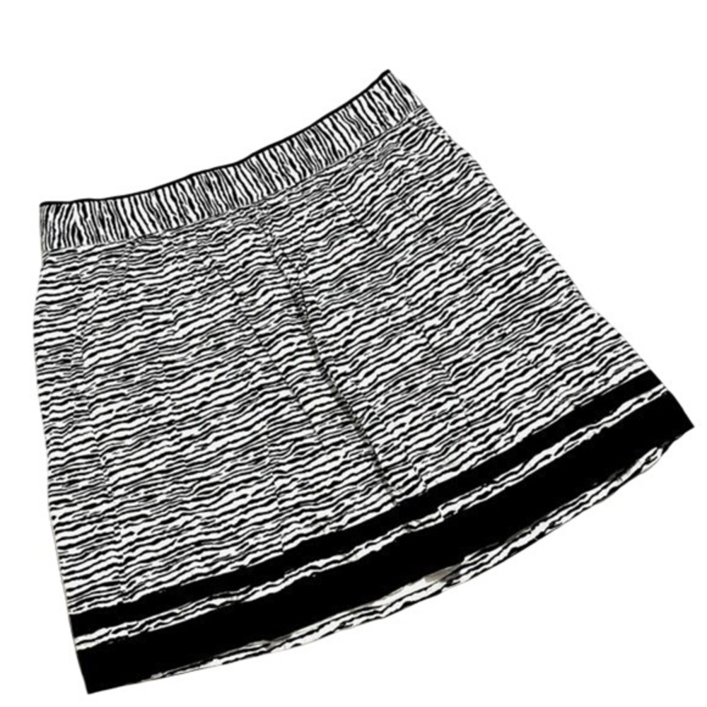 LOFT Zebra Print Cotton Side Zip Lined Skirt Black White Women's Size 8